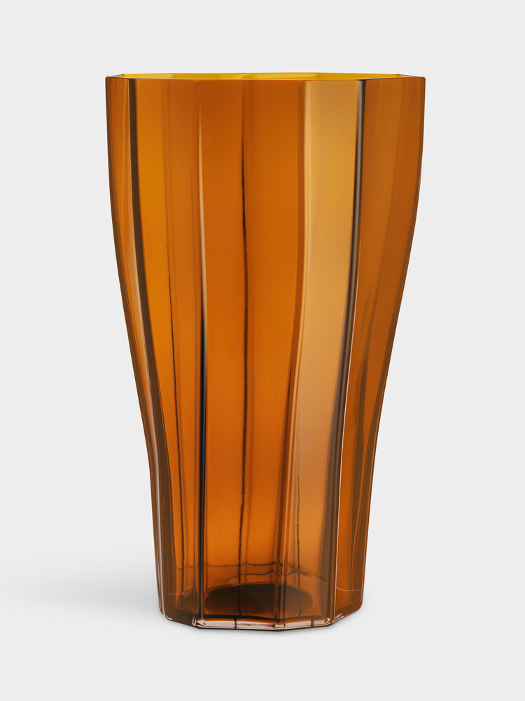 ORREFORS Reed vase amber 50cm